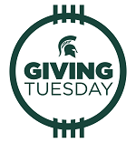 Wordmark showing a Spartan helmet and the words Giving Tuesday.